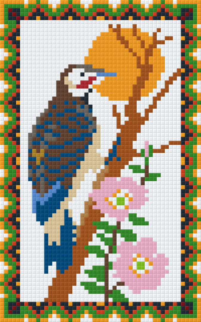 Native American Zodiac Woodpecker [21 Jun - 21 Jul] Two [2] Baseplate Pixelhobby Mini Mosaic Art Kit image 0